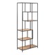 image 1 of Seaford Tall Black Metal Bookcase with 5 Oak Shelves
