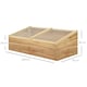 image 7 of Outsunny Wood Cold Frame Greenhouse Garden Polycarbonate Grow House, Natural