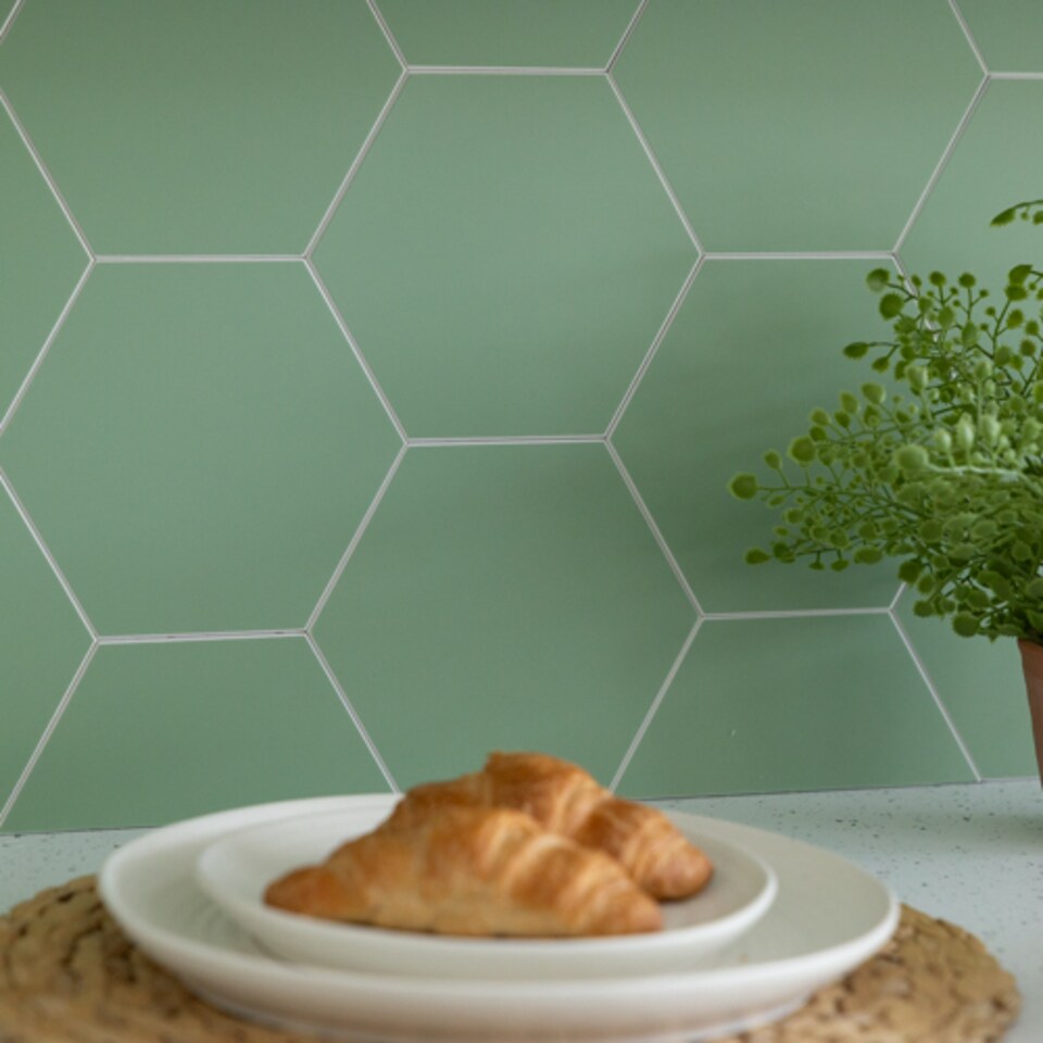 Wallpops Hexagon Green 14.98 x 17.19cm Premium Self Adhesive Vinyl