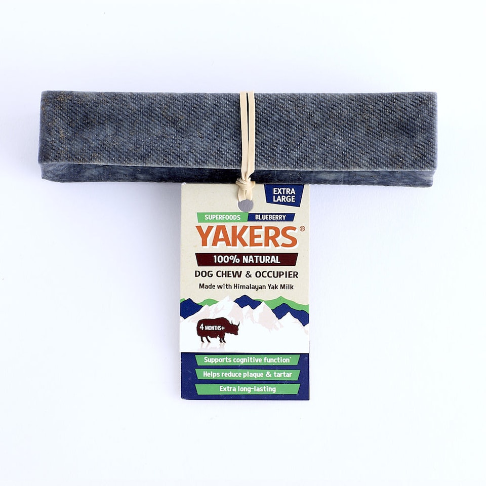 YAKERS Himalayan Dog Chew Bars, Natural Dog Chews Blueberry XL (Pack of 10)