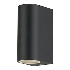Drayton - Black Outdoor Twin Wall Light | Black | Clear | 1