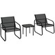 image 1 of Outsunny Garden Bistro Set, Metal Garden Furniture Set with Mesh Chairs
