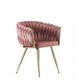 image 1 of Single Roma Knot Velvet Armchair with Gold Metal Legs, Modern Tufted Design for Living Room Pink