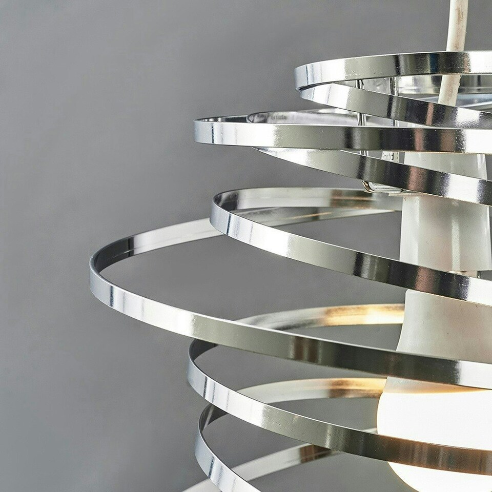 image 1 of ValueLights Bensson Pair of Silver Ceiling Pendant Shade