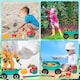 image 3 of Pull-Along Wheelbarrow and Gardening Tools Play Set - Outdoor Garden Toy for Kids (Green)