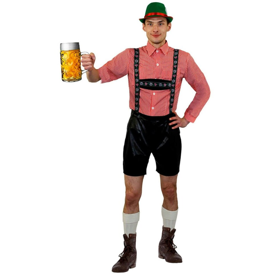 image 1 of Deluxe Bavarian Lederhosen Red | L