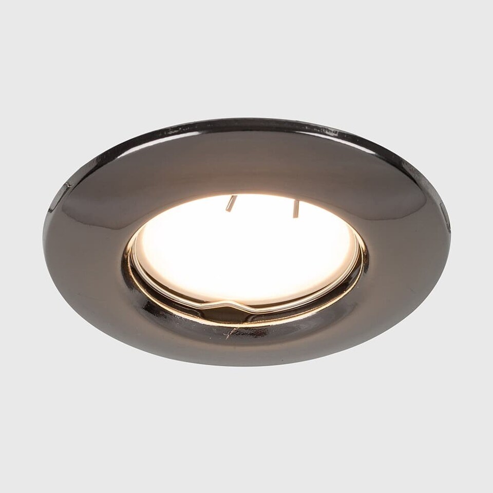 image 1 of ValueLights Downlight Fixed Black Chrome Ceiling Light Fitting Single Pack