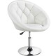 image 2 of Yaheetech Height Adjustable Modern Round Back Chair | White