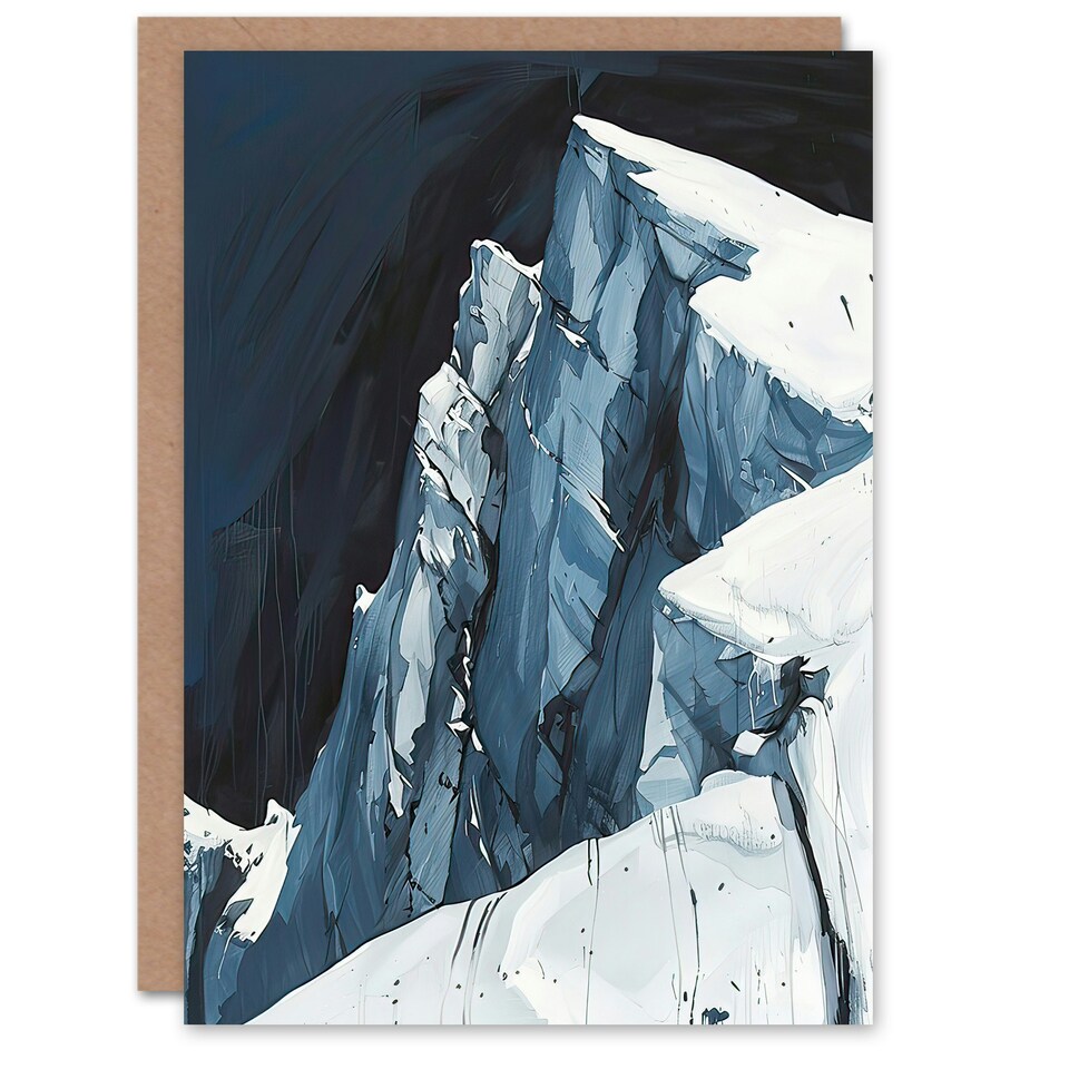 image 1 of Mont Blanc Mountain Dramatic Landscape Hiking Him Her Birthday Card