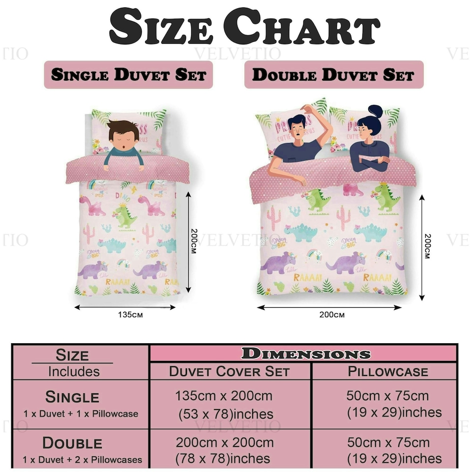 image 1 of VELVETIO Cutie Suraus Duvet Cover Set Polycotton Kids Bedding Coverlet Pink | Single