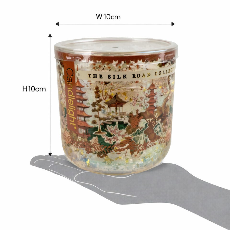 image 1 of The Silk Road Collection Samarkand Moroccan Spice LED Light Up Glitter Candle
