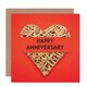 image 1 of Woven Straw Love Heart Bold Red Anniversary Card