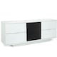 image 4 of Centurion Supports AVITUS ULTRA Remote Friendly BeamThru Gloss White with 4-White Drawers 32"-65" Flat Screen TV Cabinet White