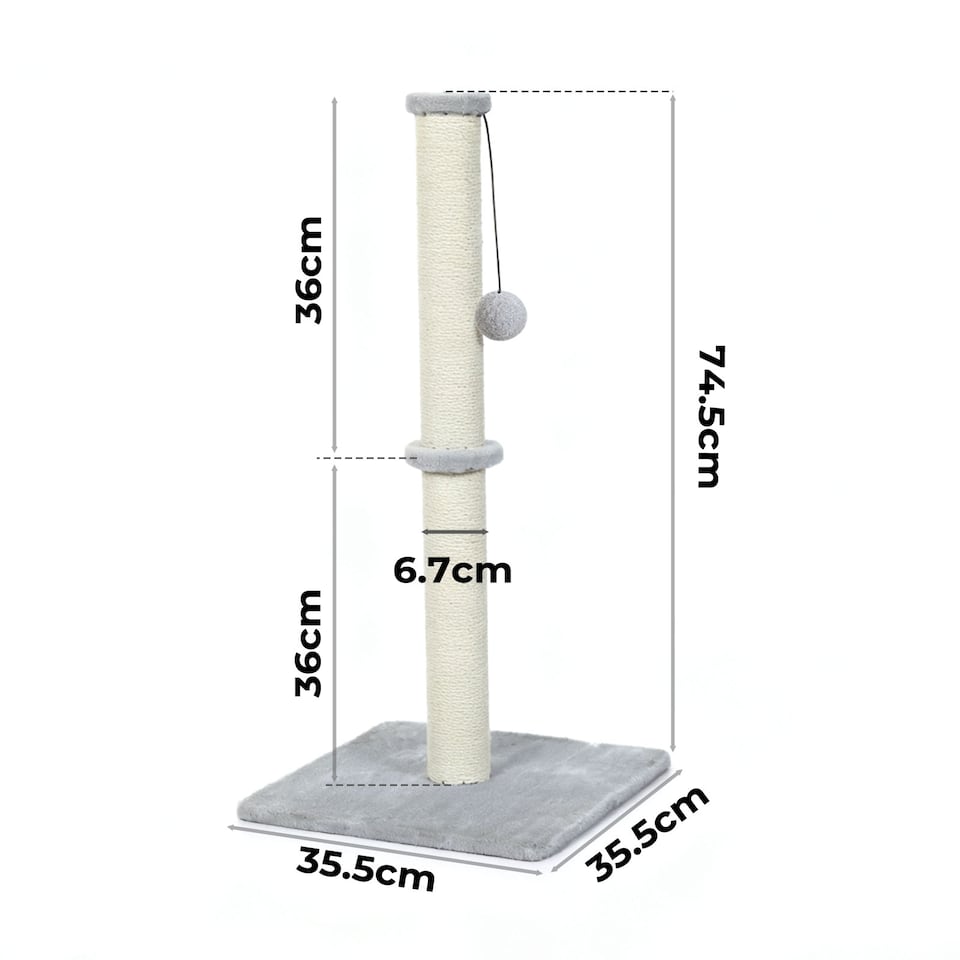 image 1 of Skylos Cat Tree Scratching Post Wooden Furniture Stand with Ball Toy