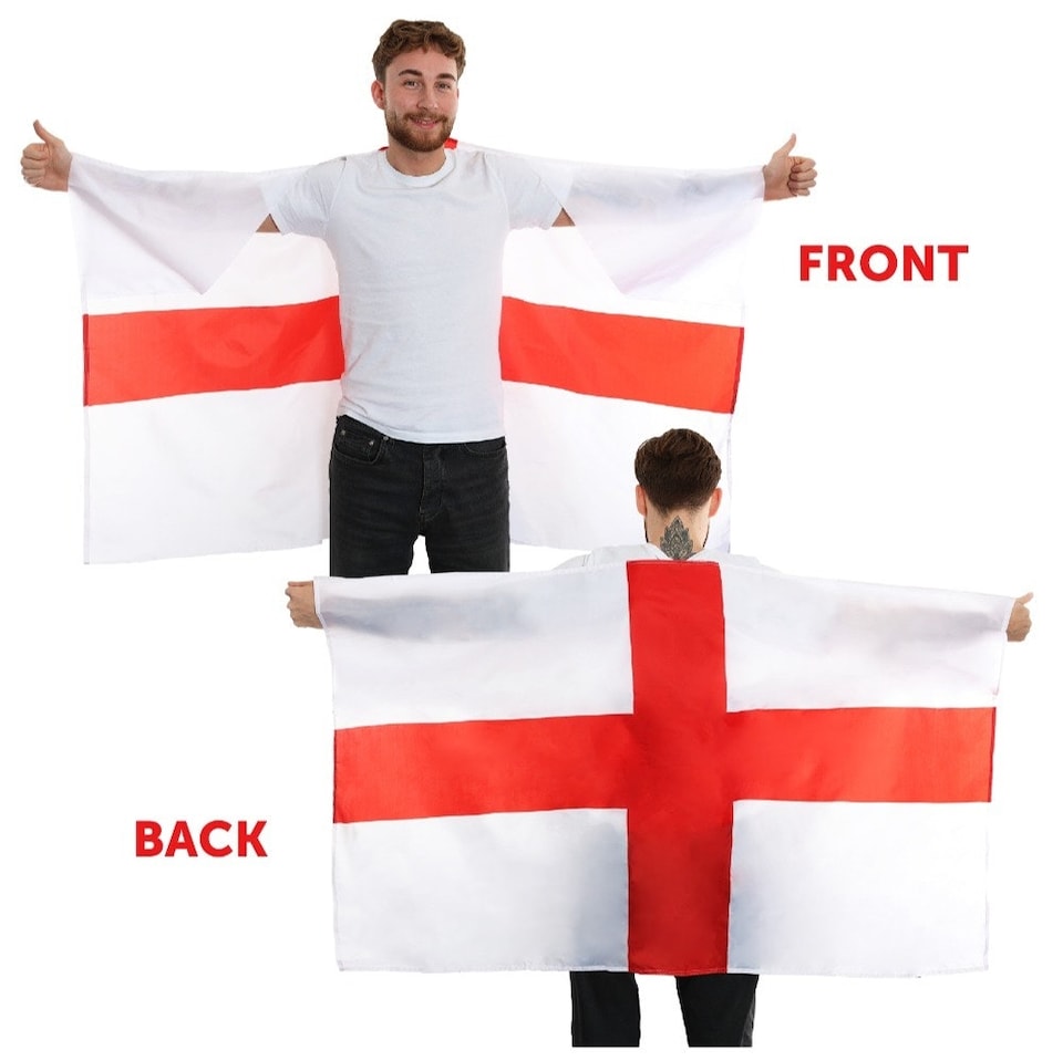 image 1 of Pack of 1 England Set - Bucket Hat & Flag Cape | Red | One Size