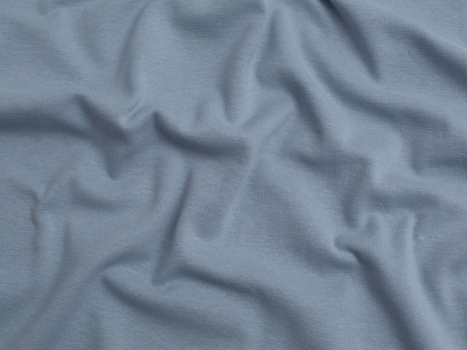 Minerva Core Range Blue Organic Tubular Ribbing Stretch Knit Fabric for Dressmaking, 70cm / 27" Wide - per metre
