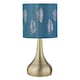 image 1 of Romana - Antique Brass Touch Operated Table Lamp with Teal Fern Shade