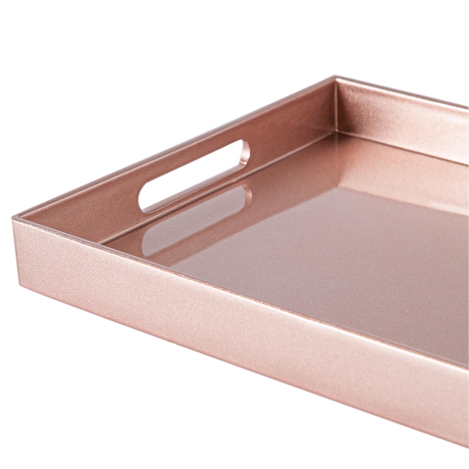 image 1 of Argon Tableware Rectangle Serving Tray - 34.5 x 25cm - Rose Gold | Pink | Rose Gold
