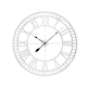 image 1 of Living and Home Large Modern Metal Wall Clock with Roman Numerals - Silver