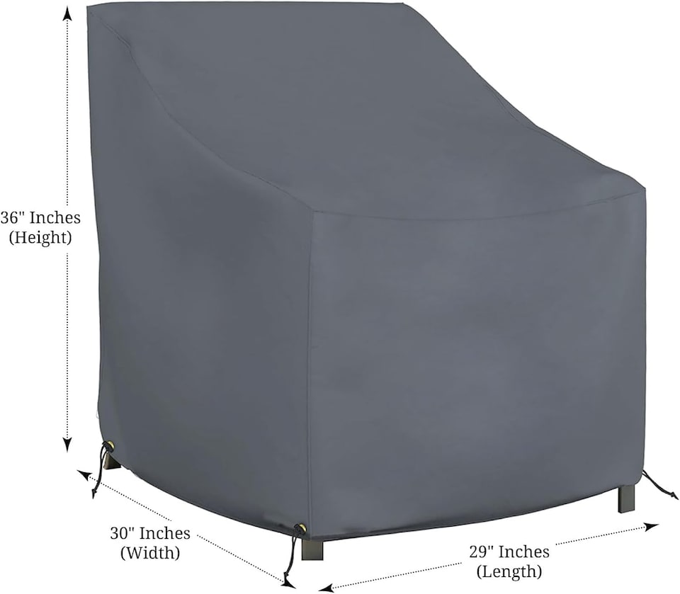 image 1 of Covers&All Outdoor Chair Covers, 12 Oz Waterproof & UV-Resistant Cover Max Fabric, Suitable for Indoors / Outdoors, 29 in L x 30 in W x 36 in H, Gray