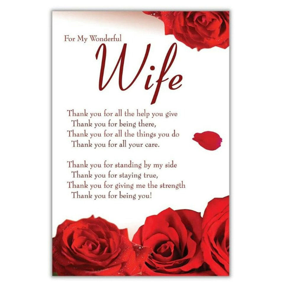 Emotional Rescue, Beautiful Roses Wife Greetings Card, suitable for Birthdays, Christmas, Anniversary, Valentines and Mother's Day, Red & White