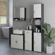 image 8 of kleankin Bathroom Vanity Unit, Under Sink Cabinet with Shelf, Light Grey Grey | Light Grey
