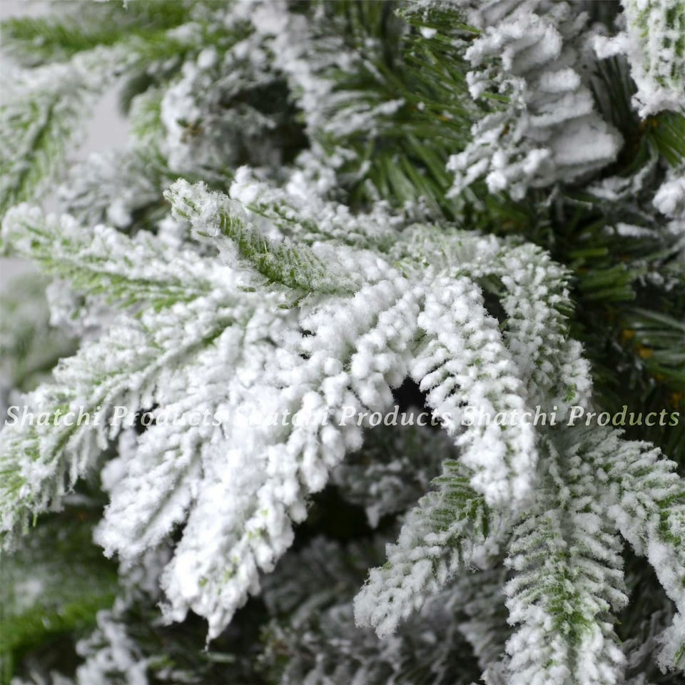 image 1 of 10FT Green Lapland Snow Covered Christmas Tree | White | 10ft
