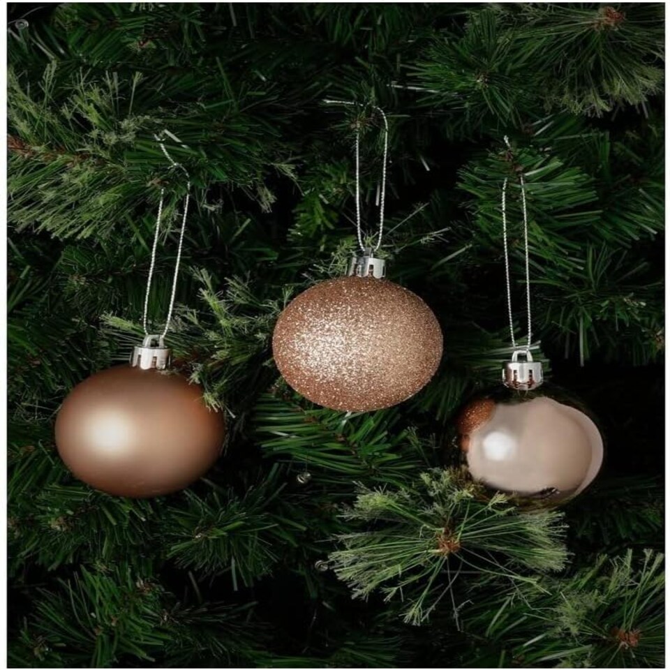 image 1 of 50mm/12Pcs Christmas Baubles Shatterproof Rose Gold,Tree Decorations