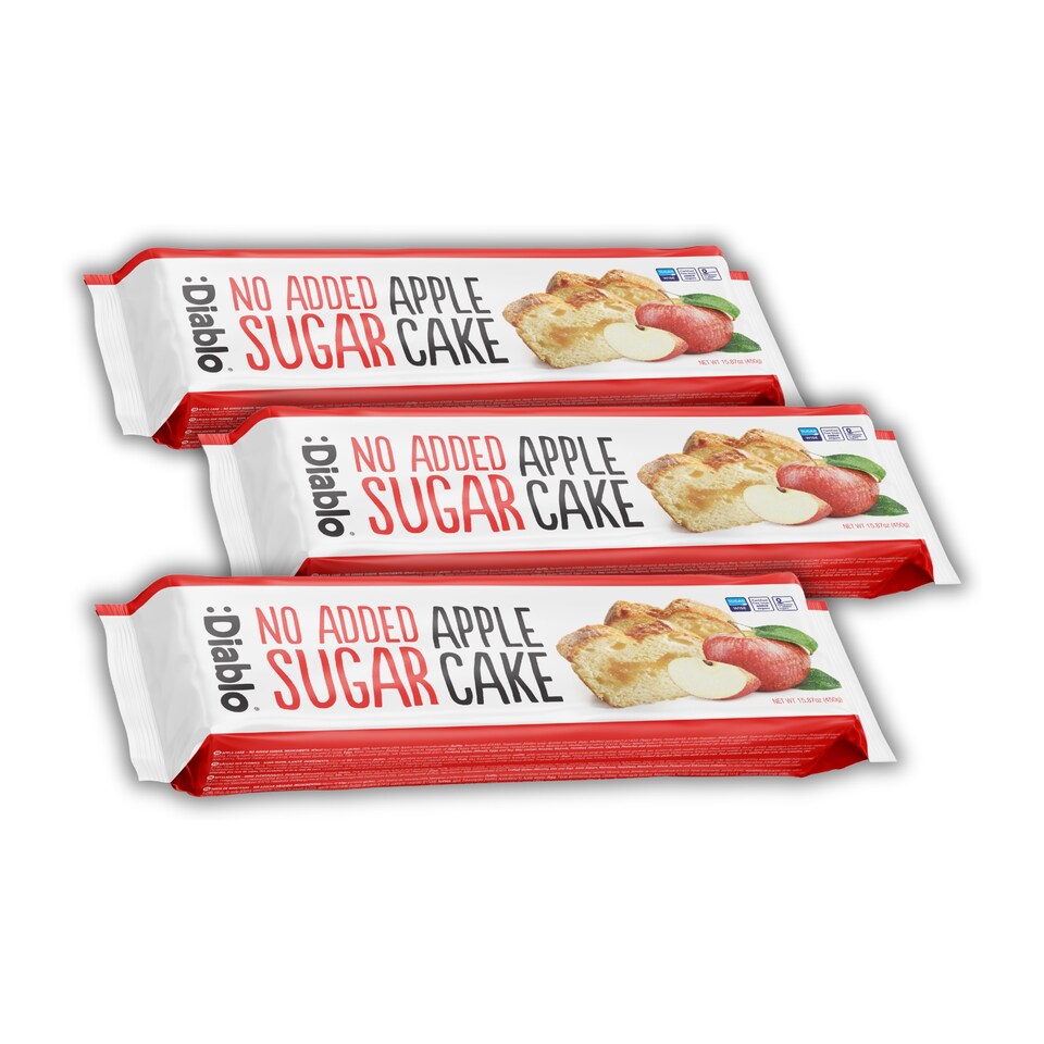 image 1 of Diablo No Added Sugar Apple Cake 450g 3 Pack