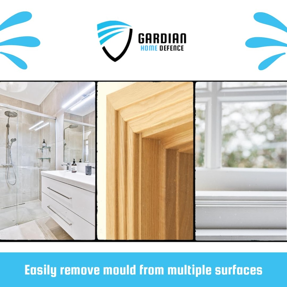image 1 of Gardian Mould Remover and Preventer Kit - Professional Anti Mould Spray Kit Includes: 1L Moulds and Mildew Remover Spray, 1L Moulds Preventer Sprays, Mould Cleaner Micro Fibre Cloth and Rubber Gloves