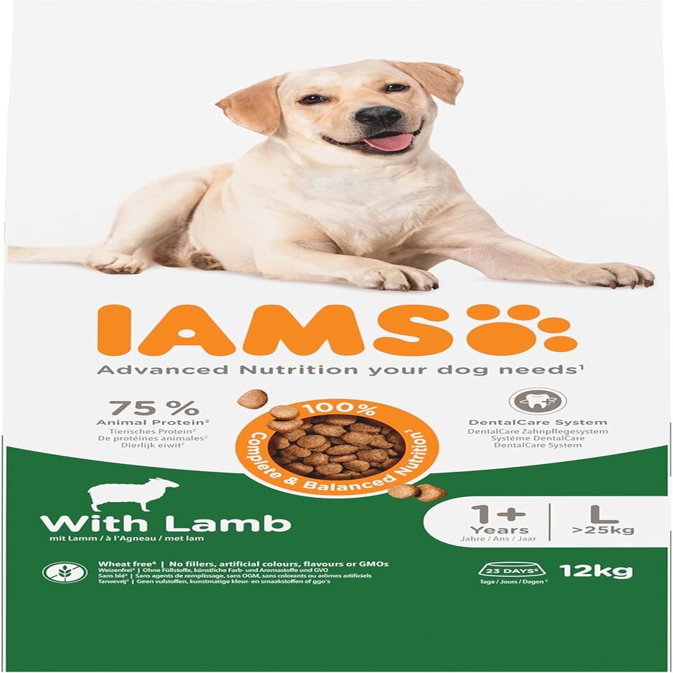 image 1 of IAMS Complete Dry Dog Food for Adult 1+ Large Breeds with Lamb 12 kg