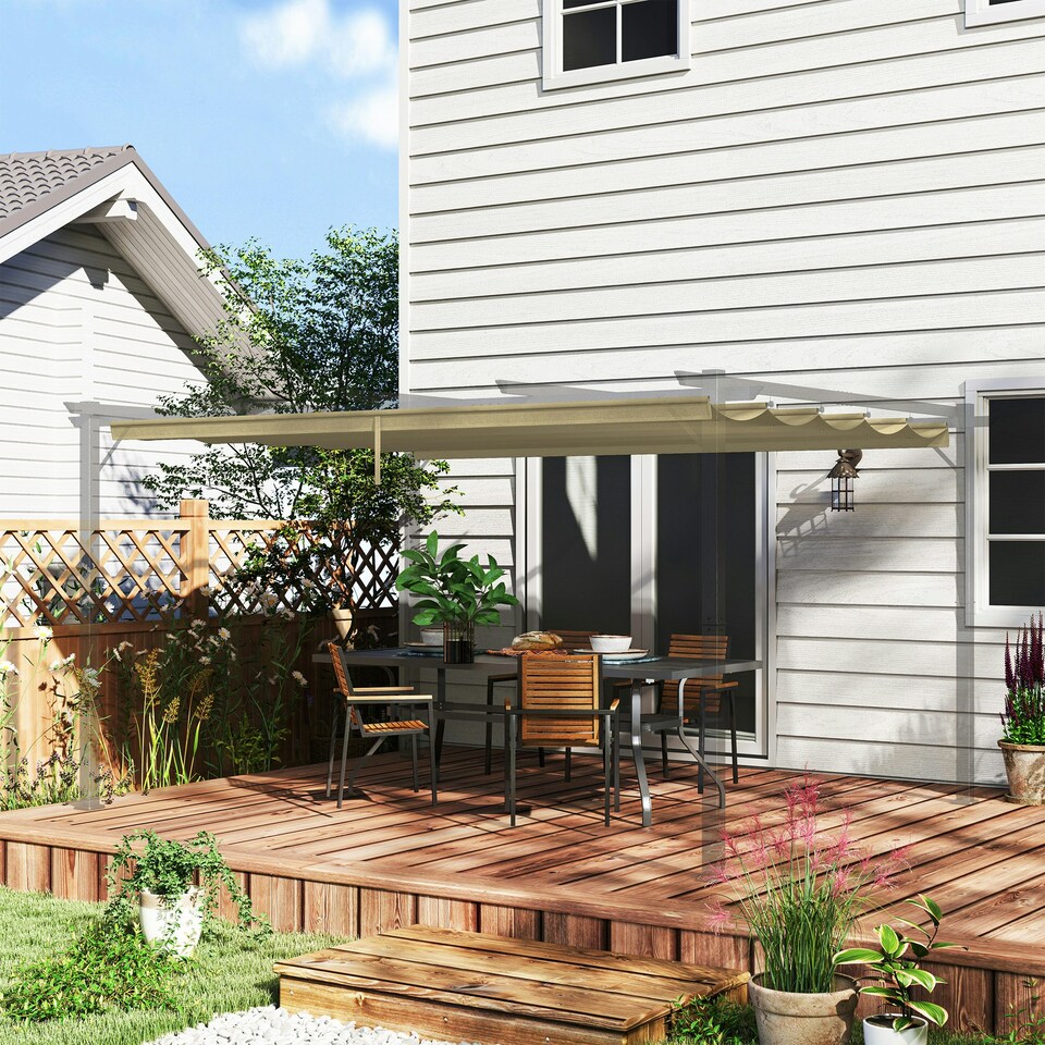 image 1 of Outsunny Pergola Shade Cover Replacement Canopy for 4 x 3(m) Pergola, Tan