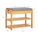 image 3 of SoBuy FSR49-N,Compact Bamboo Shoe Storage Bench with Cushion and Drawer