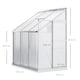 image 3 of Outsunny 6 x 4ft Lean to Polycarbonate Greenhouse for Outdoor w Door