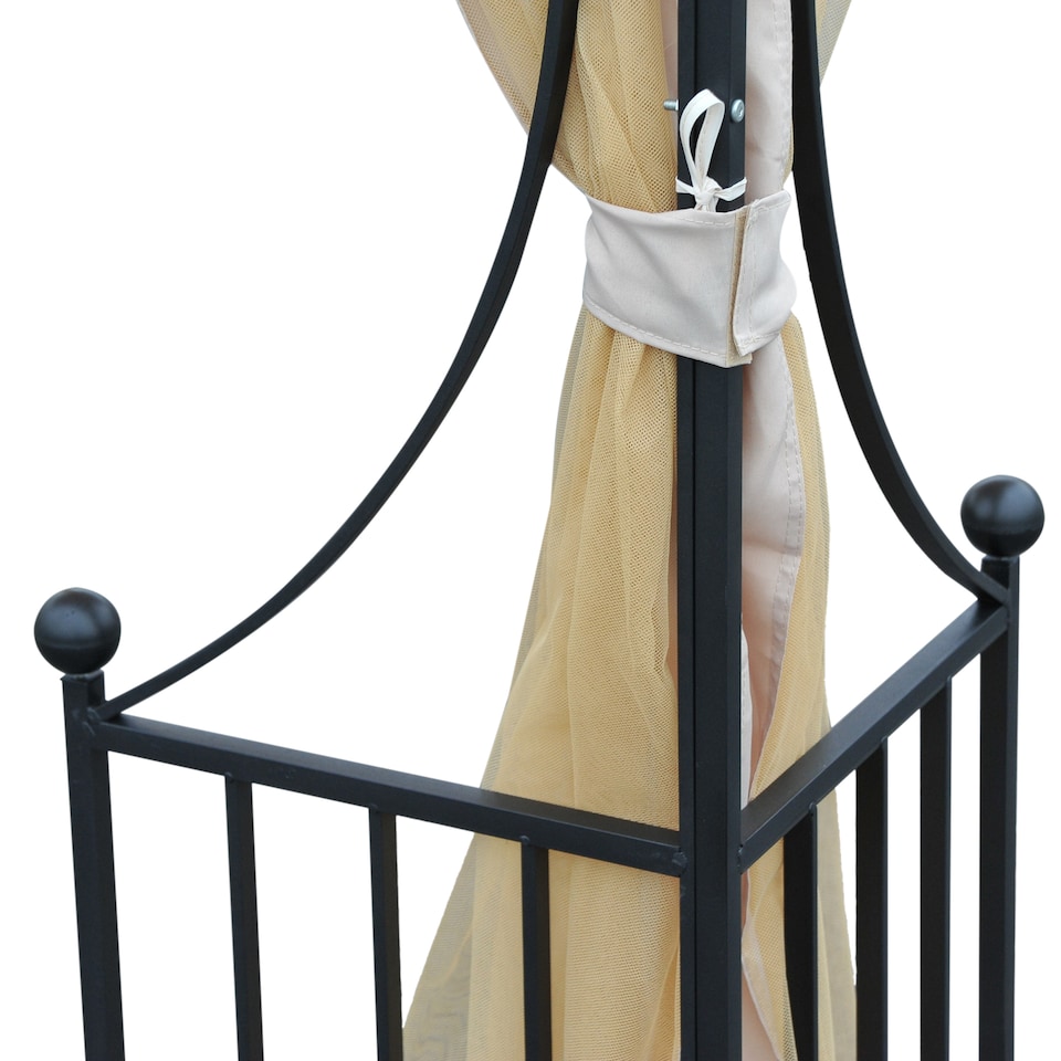 image 1 of Outsunny 3 x 3m Garden Gazebo Patio Party Tent Shelter Outdoor Canopy Double Tier Sun Shade with Metal Frame and Netting, Beige