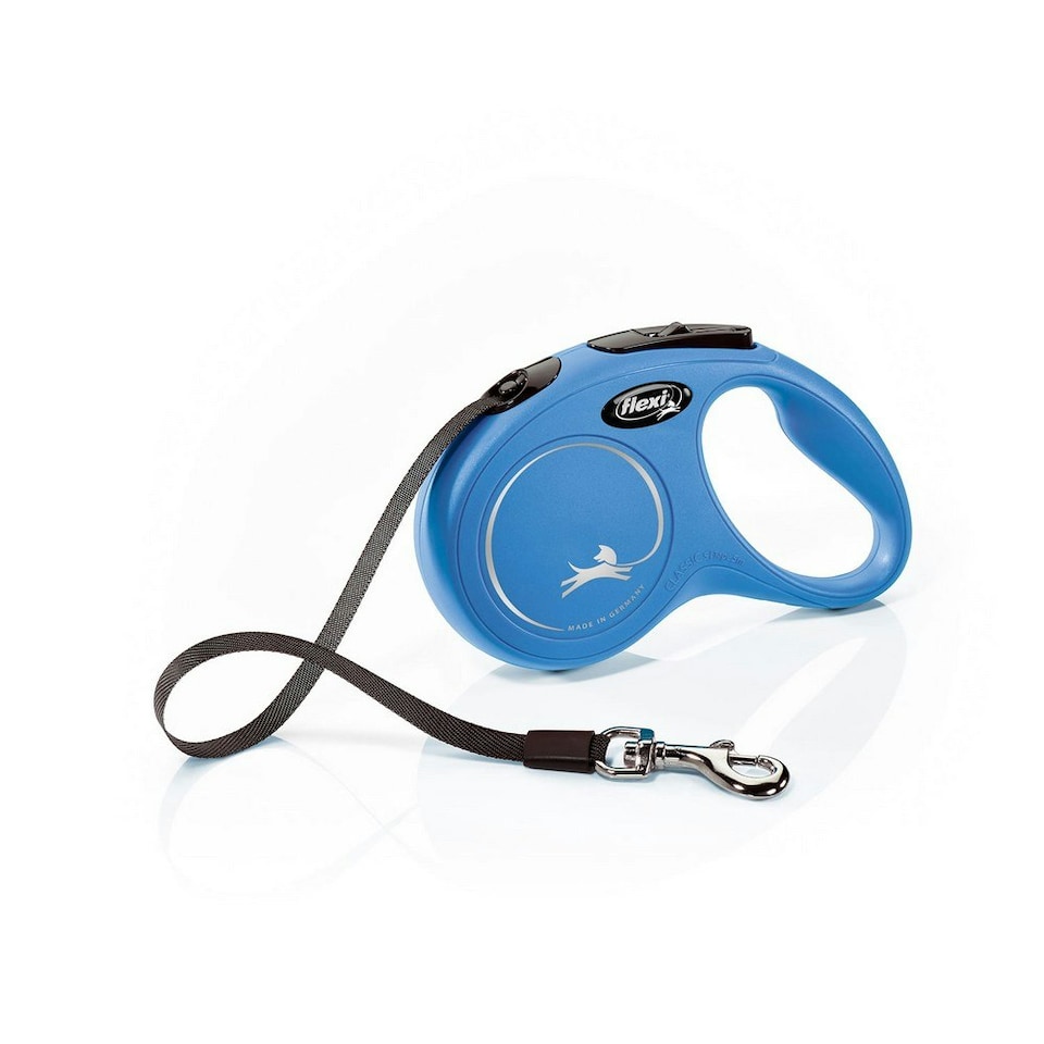 Flexi New Classic Tape Large Retractable Dog Lead - Blue - 8m