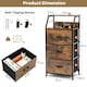 image 2 of COSTWAY 3-Drawer Storage Dresser Organizer W/ Fabric Drawers Brown