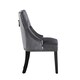 image 3 of Set of 4 Velvet Dining Chairs Ergonomic Scoop Knockerback & Button Tufted Wood Legs Grey | Dark Grey
