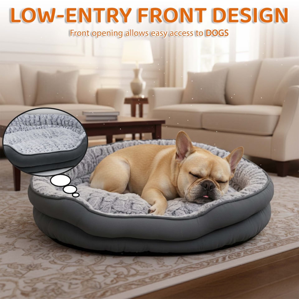 image 1 of Luxury Washable Pet Bed Soft Cushion for Dogs & Cats, Warm Basket in S, M, L Sizes