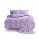 image 1 of Rabbit Faux Fur Teddy Duvet Cover Set Ultra Soft Plush Bedding | Purple | Double