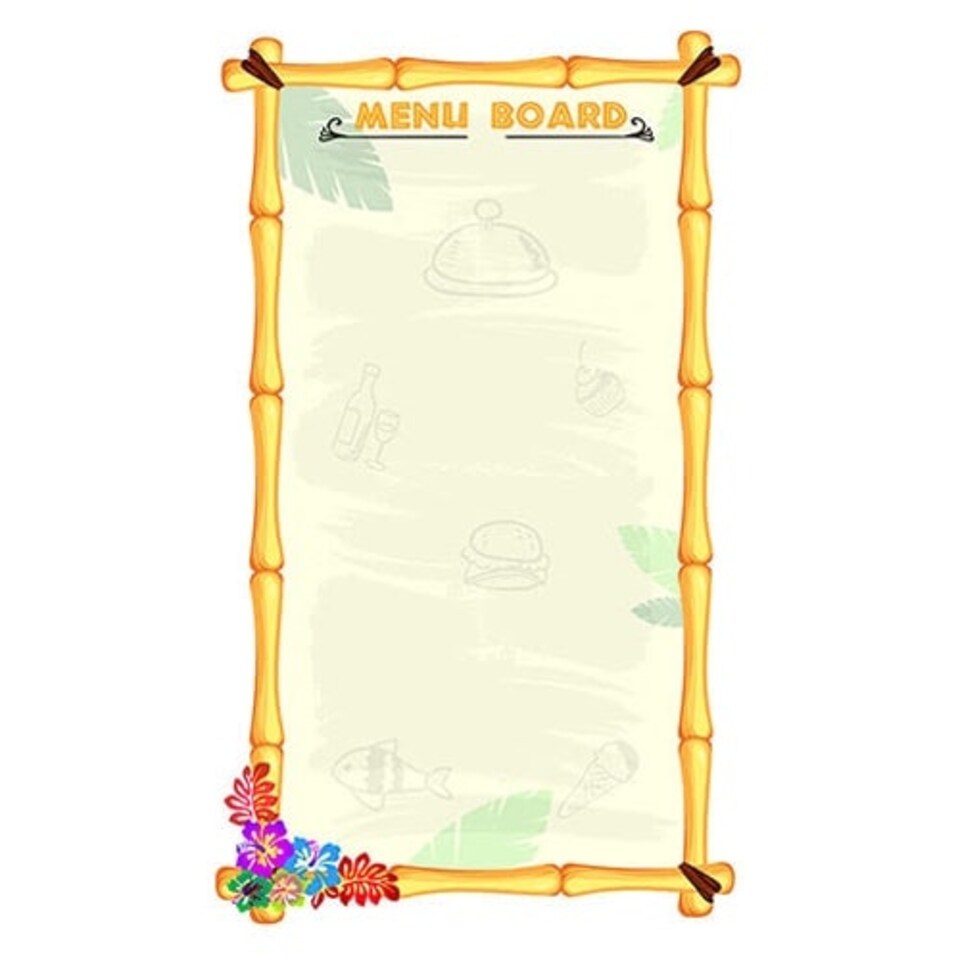 Hawaii Menu Board PVC Party Sign Decoration 58cm x 32cm