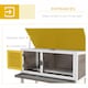 image 3 of PawHut Wooden Guinea Pig Hutch, Small Animal Cage w/ Tray & Roof, Brown
