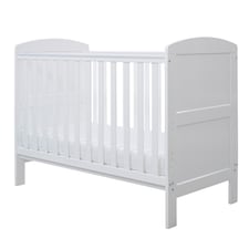 Coleby Mini Cot Bed & Fibre Mattress - Adjustable Base with 3 Heights, Space-Saving Design, Suitable from Birth to Approx. 4 Years