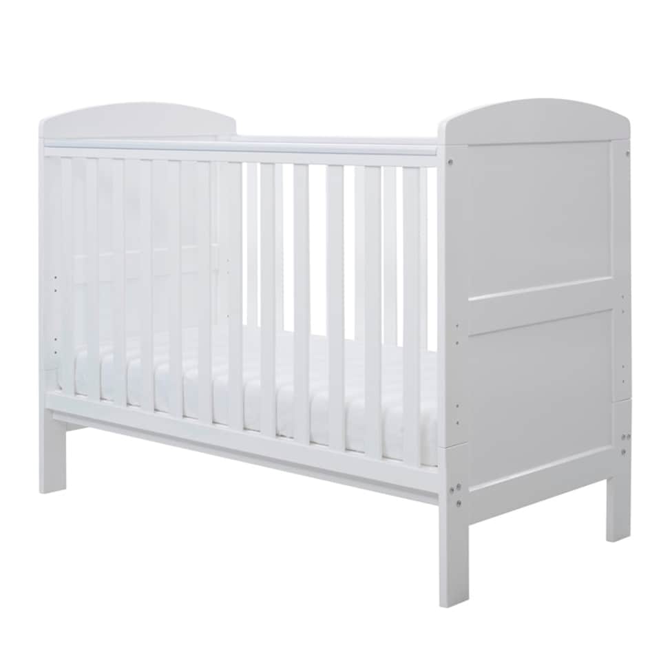 image 1 of Coleby Mini Cot Bed & Fibre Mattress - Adjustable Base with 3 Heights, Space-Saving Design, Suitable from Birth to Approx. 4 Years