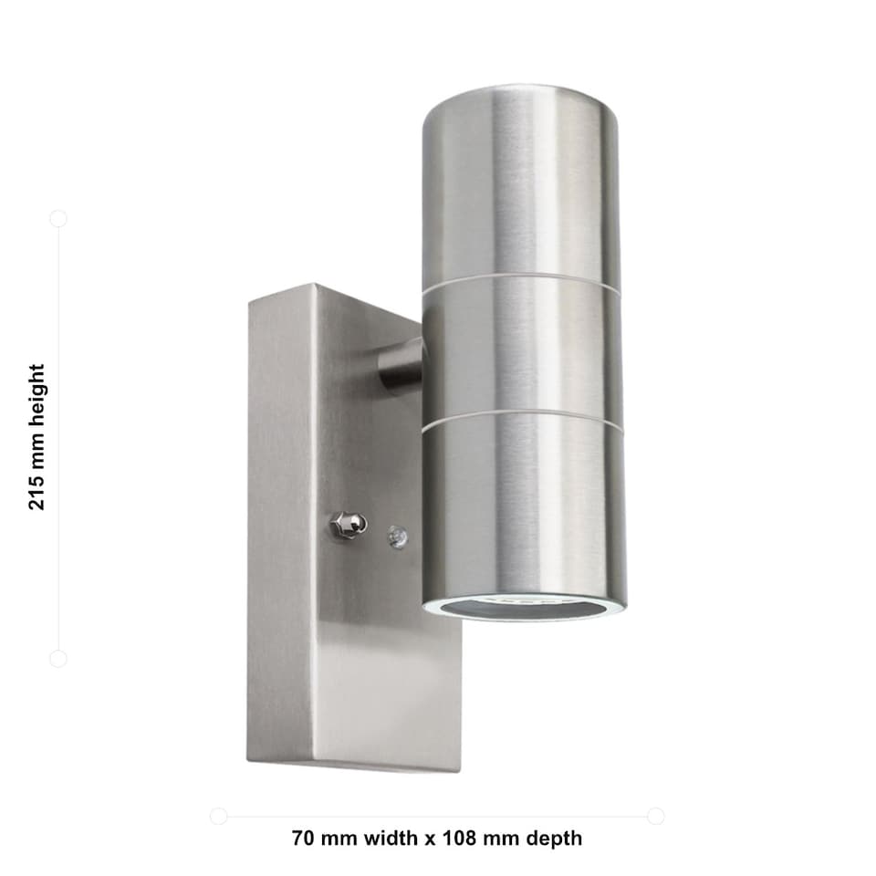 image 1 of Set of 2 Blaze - Marine Grade Stainless Dusk Dawn Sensor Wall Lights