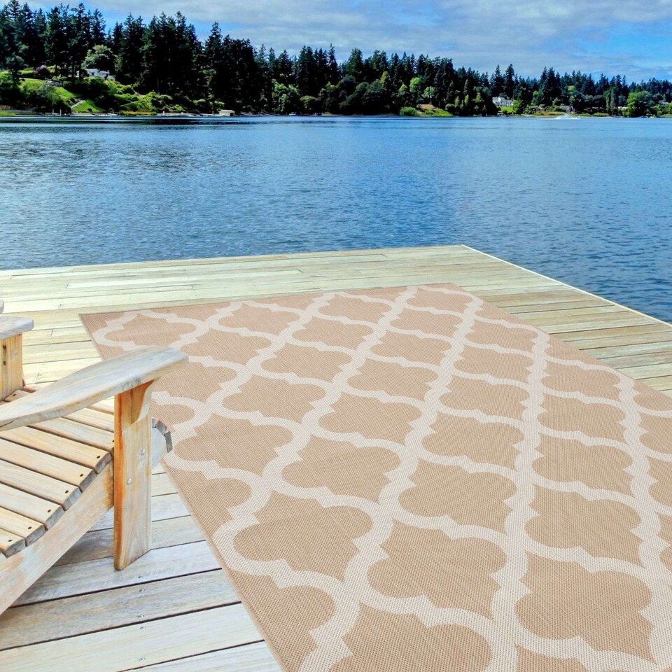 image 1 of The Rugs Outdoor Indoor Moroccan Garden Patio Rug Weatherproof Jet Washable | 400