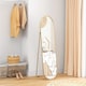 image 8 of HOMCOM 40  160cm Full Length Mirror, Floor Standing or Leaning Against Wall Tall Mirror with Support Frame, Oval Full Body Mirror for Bedroom, Living Room, Gold Tone