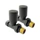 image 2 of Kartell Straight Radiator Valve (Pack of 2) | Grey | Anthracite | 15mm | 1