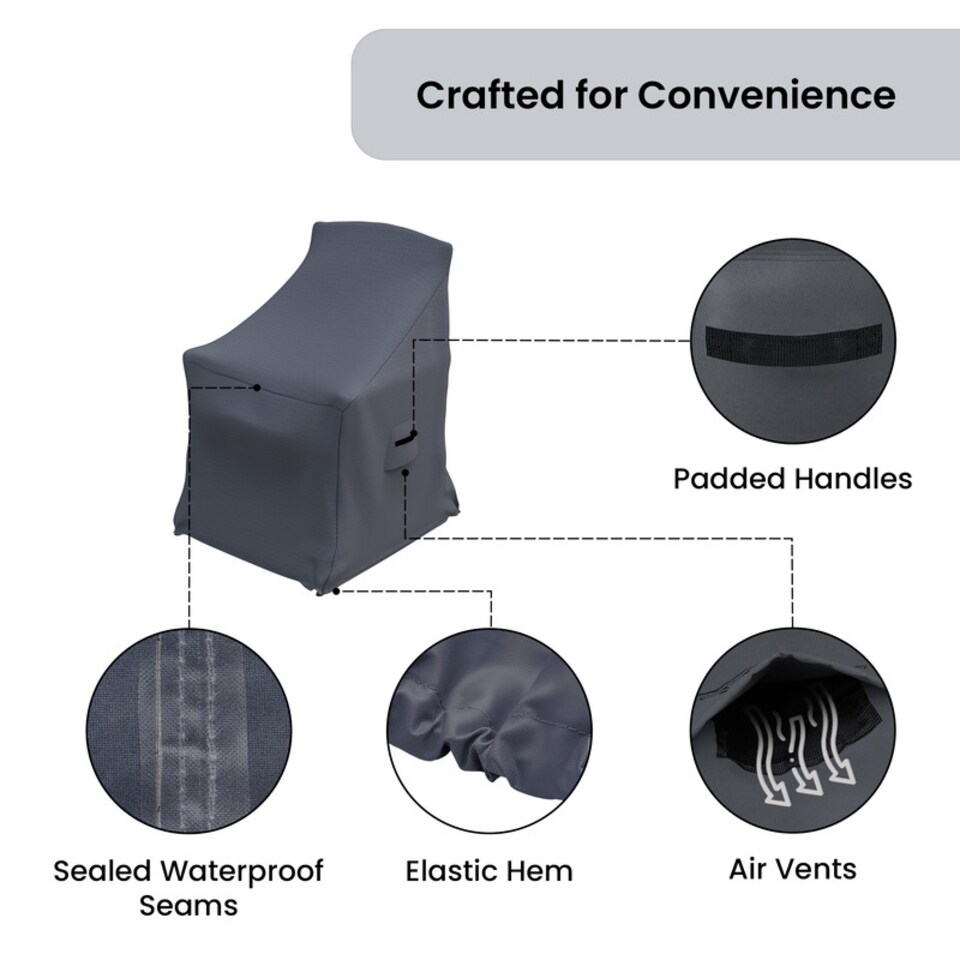 image 1 of Covers and all Spooner Patio Dining Chair Covers Set of 4 Water-Repellent UV-Resistant Polyester for Outdoor Armchairs, 23.4 W x 27.8 D x 35.4 H x