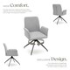 image 3 of Swivel Chair Daya - upholstered, robust fabric, 55.5 x 58 x 87 cm - Set of 6 Grey | Light Grey